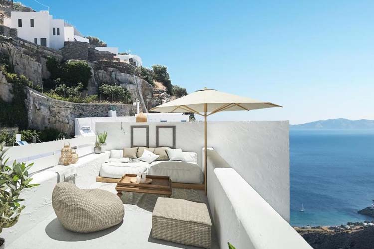 Classic Double Room with Sea View - Living Theros Luxury Suites - Kardiani 