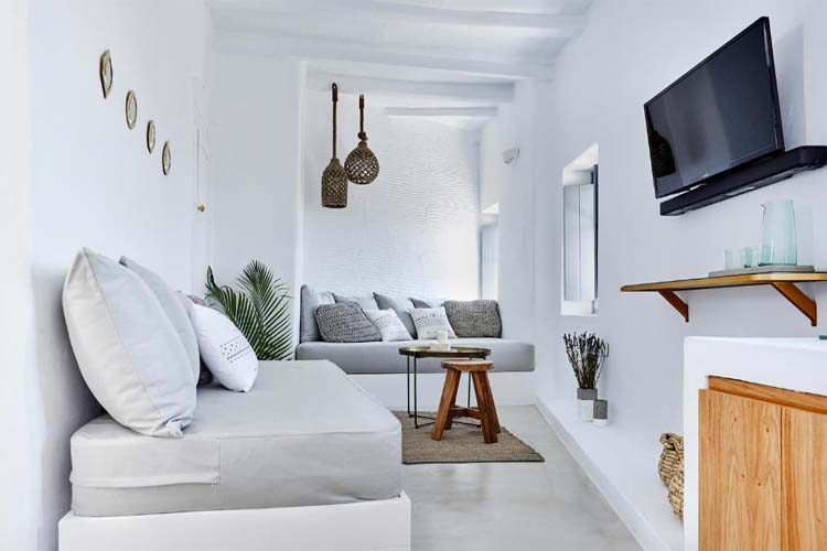Suite with Sea View - Living Theros Luxury Suites - Kardiani 