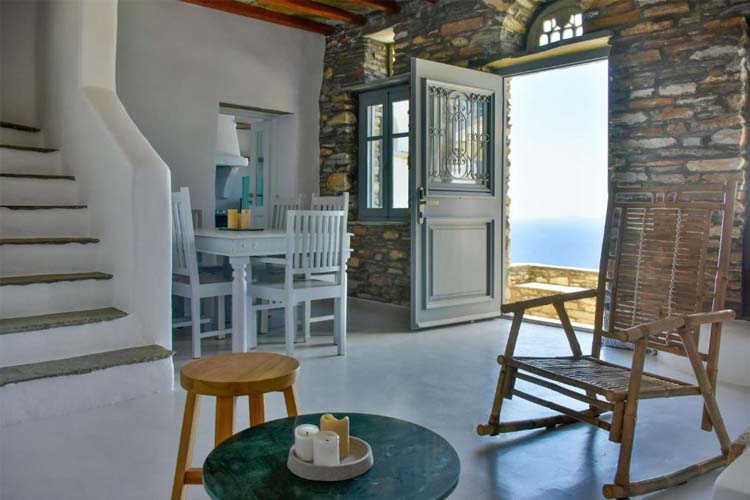 Villa with Sea View - Living Theros Luxury Suites - Kardiani 