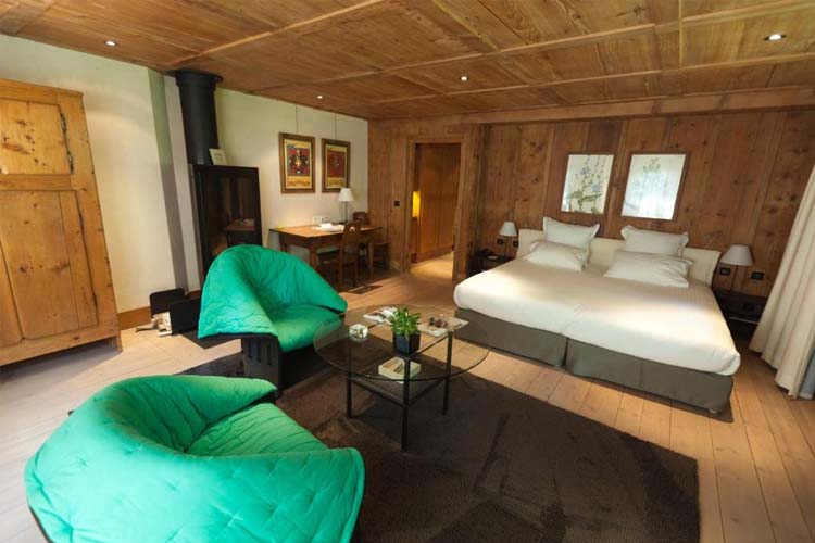 Prestige Triple Room with Fireplace - La Ferme - Le Hameau Albert 1er - Chamonix Mont-Blanc